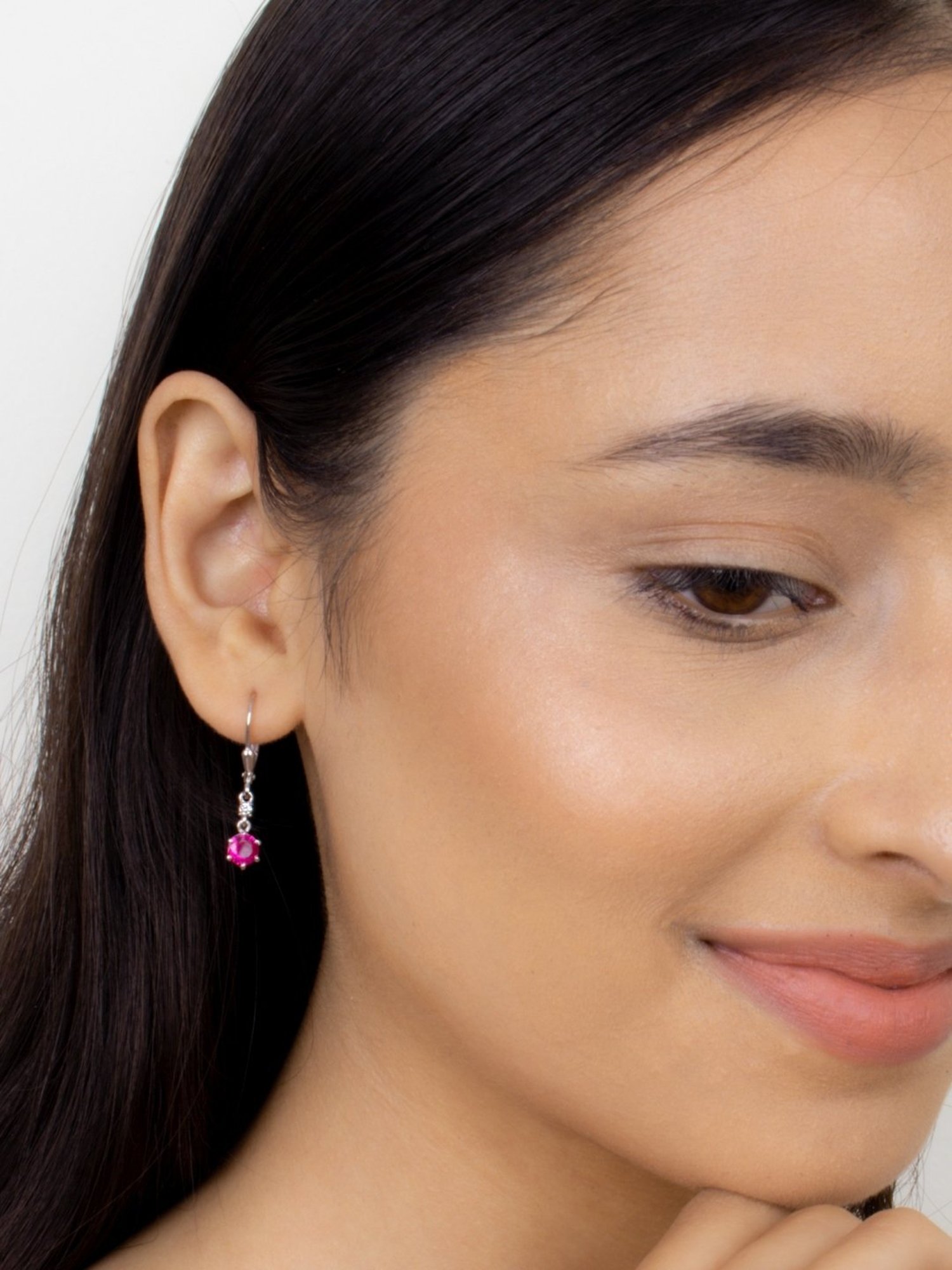 Ornate Jewels 92.5 Sterling Silver Ruby Earrings for Women