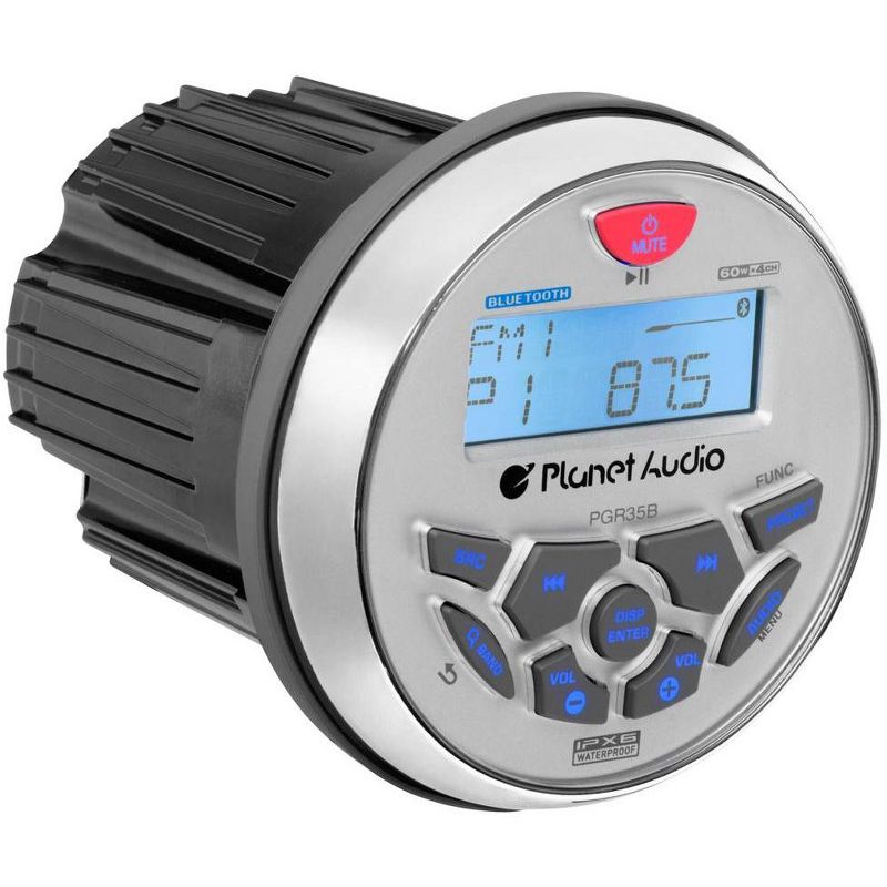 Planet Audio PGR35B 3.5" Gauge Marine MP3/Radio Receiver Bluetooth+4) Speakers