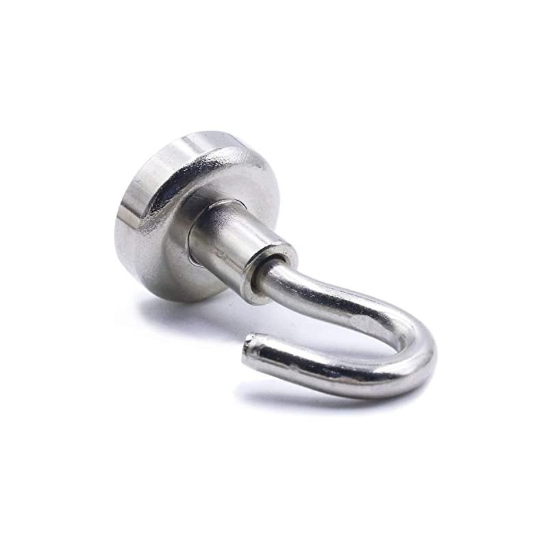 Neodymium Strong Magnetic Hooks,22Lbs Rare Earth Magnets Heavy Duty with Hook for Refrigerator,Ceiling Magnets for Hanging,Cruise,Curtain and Kitchen etc-25 Pack