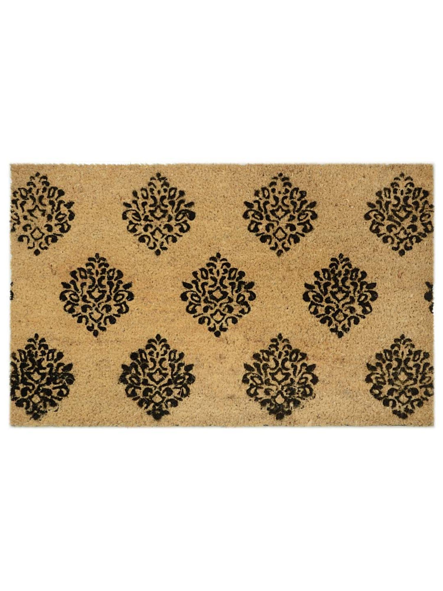 Saral Home Beige & Black Coir 6222 GSM Door Mat - Set of 1