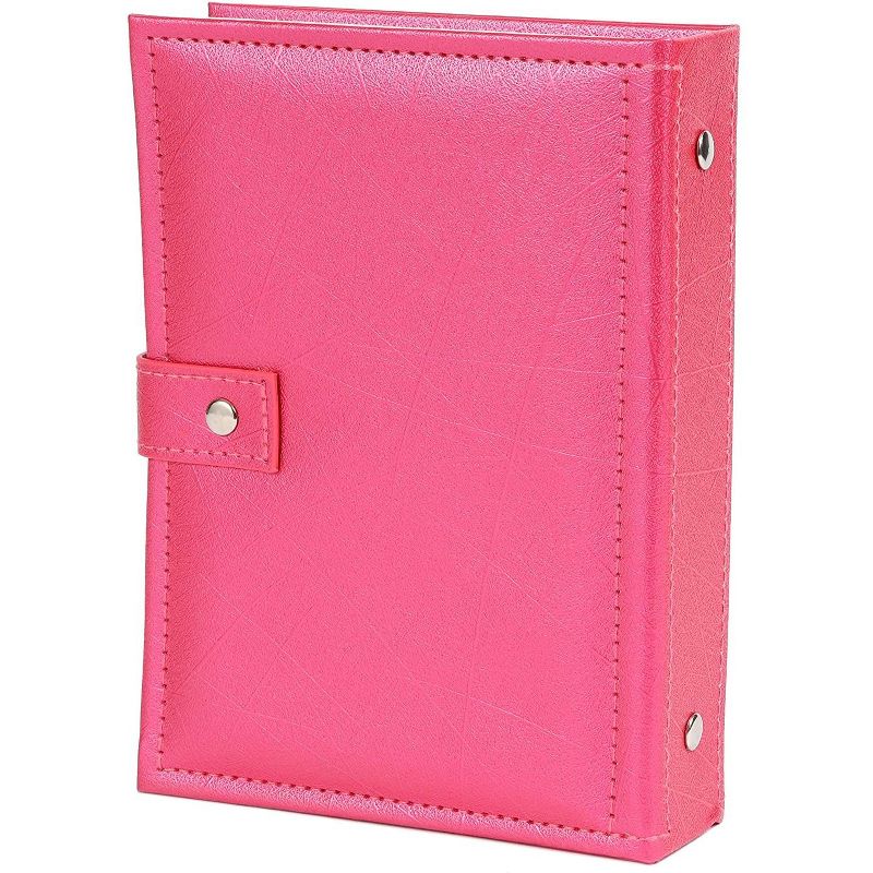 Portable Book Design Jewelry Case (5.5x7.5 in, Fuchsia, Pu Leather)