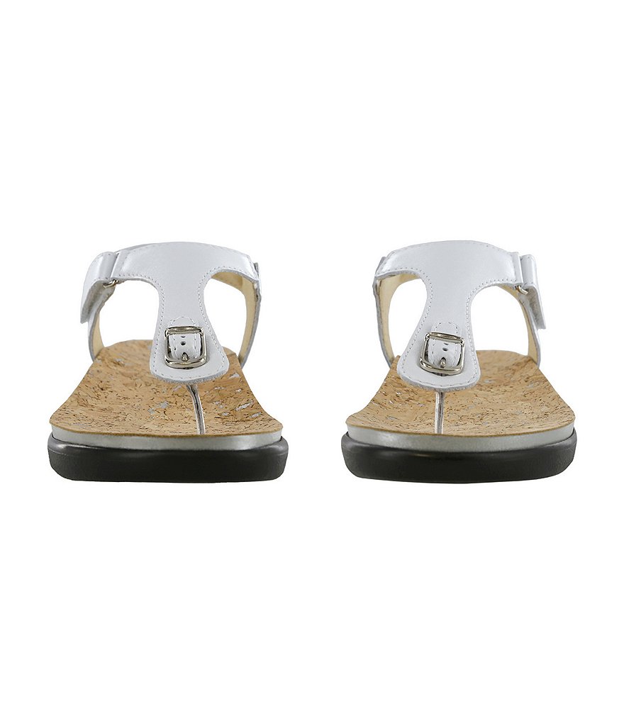 SAS Marina Leather Thong Wedge Sandals