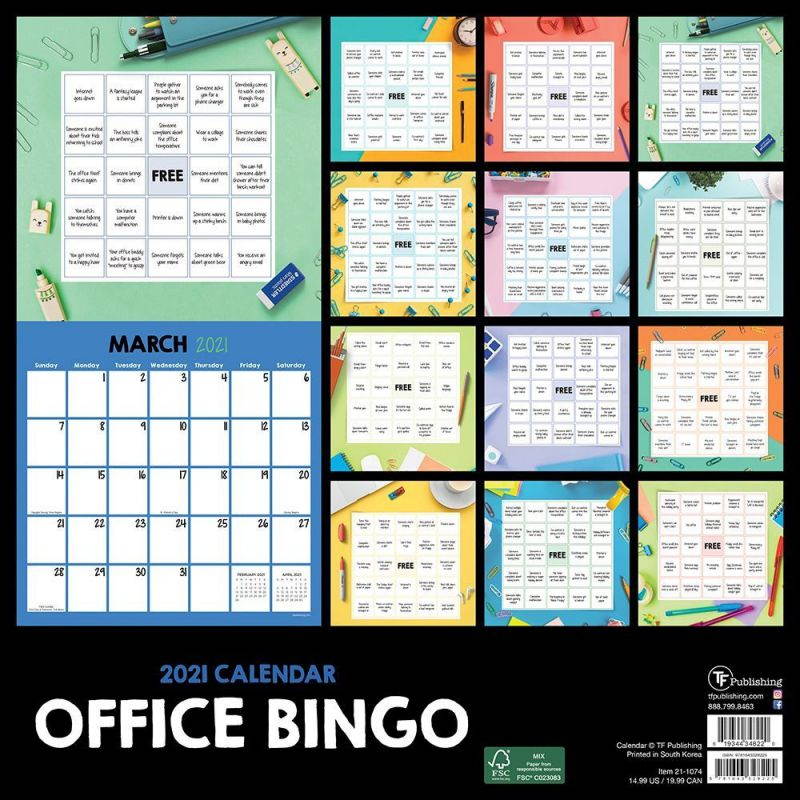 TF Publishing,  Office Bingo Wall Calendar 2021