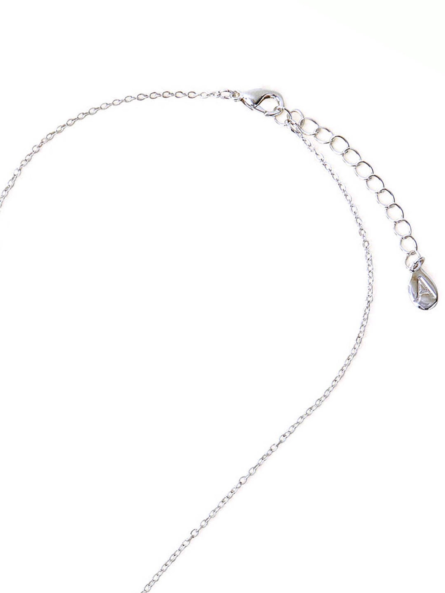 Accessorize London Silver Heart Station Necklace for Women