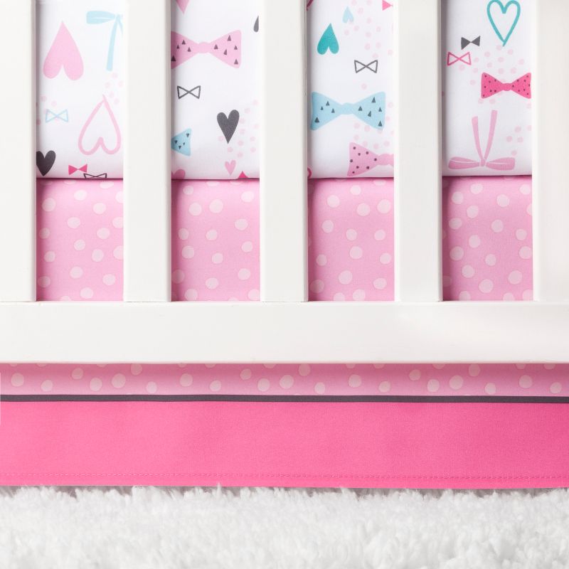 Disney(C) Crib Bedding Set  - Minnie Mouse - 4pc - All About the Bows