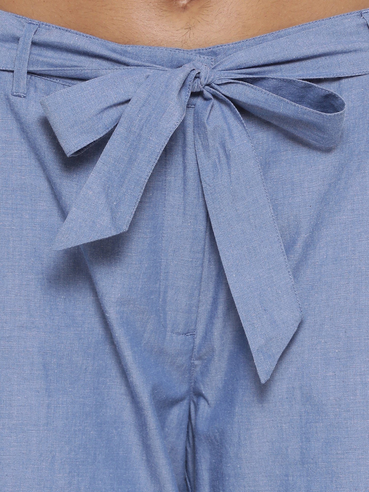 Rooted Blue Cotton Trousers