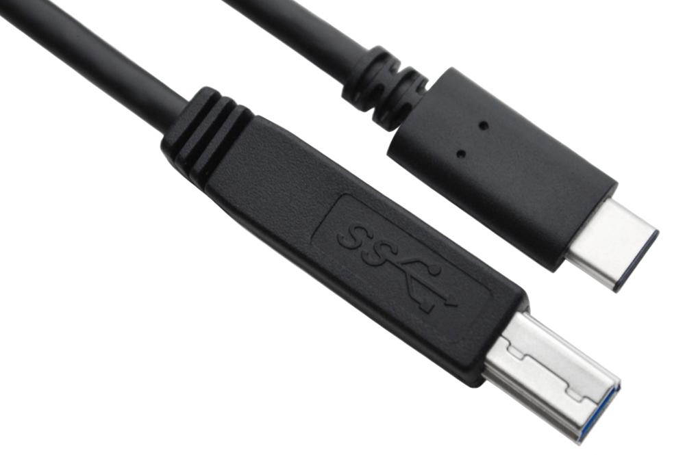 USB 3.1 Gen 2 Type C Male to B Male Cable - 3 ft