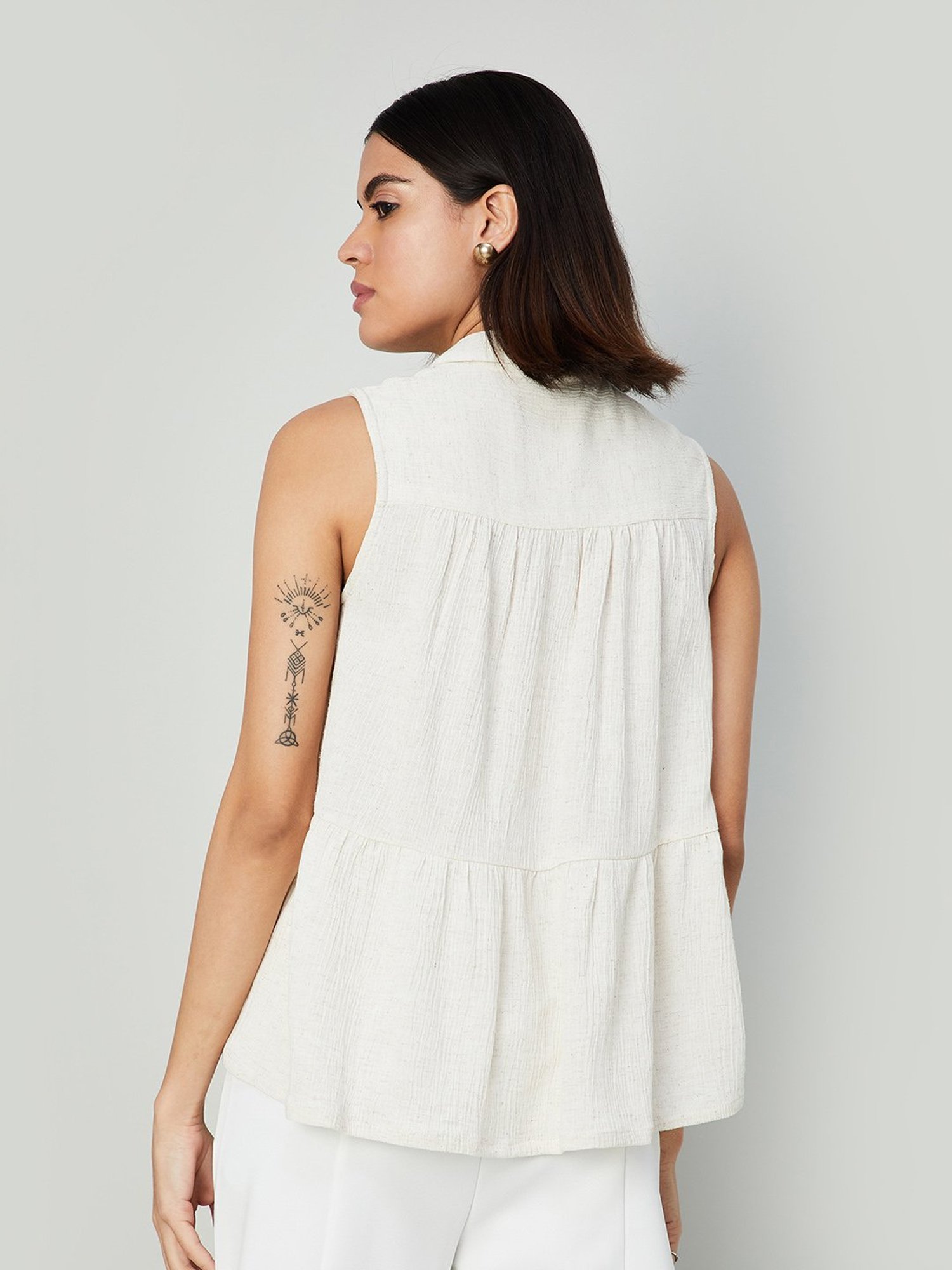 Code by Lifestyle Beige Regular Fit Top