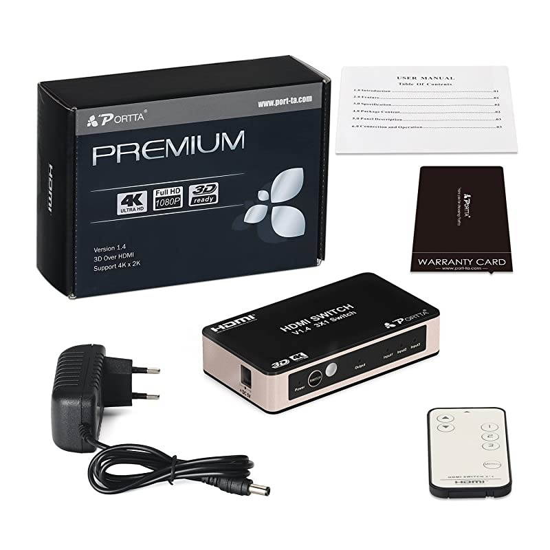 4PET0301SC V1.4 3 Port HDMI Switch with IR Remote 3D 4Kx2K(340MHz)