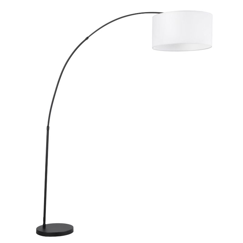 76" Salon Arc Floor Lamp White/Black - LumiSource