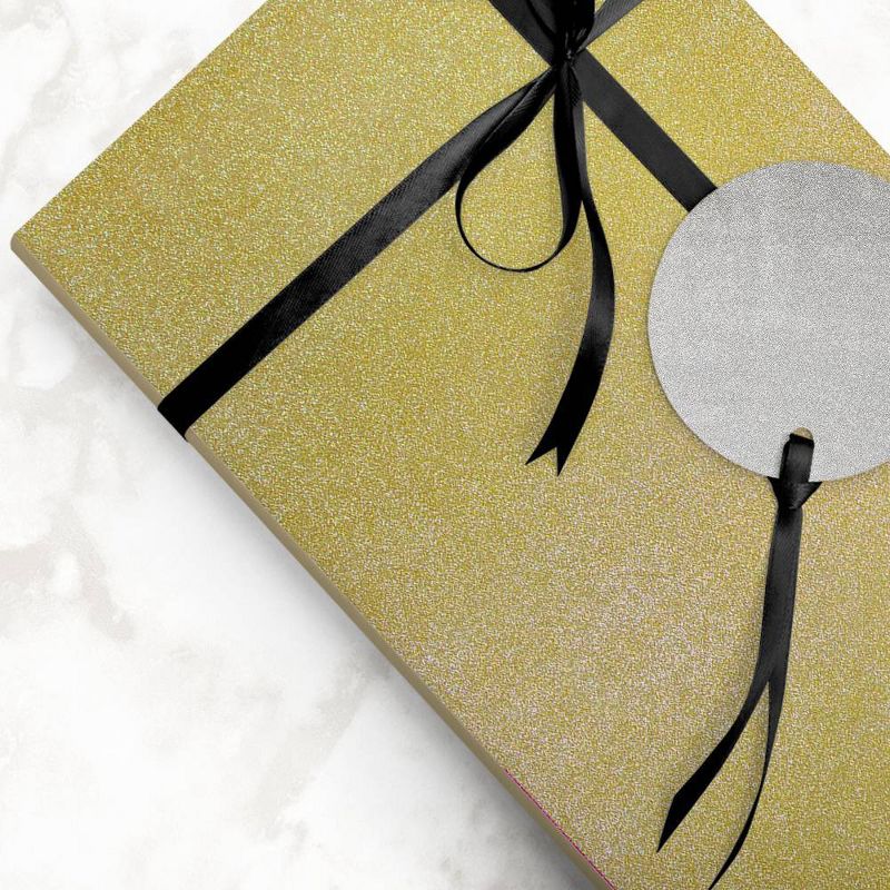 JAM PAPER Gold Glitter Gift Wrapping Paper Roll - 1 pack of 25 Sq. Ft.