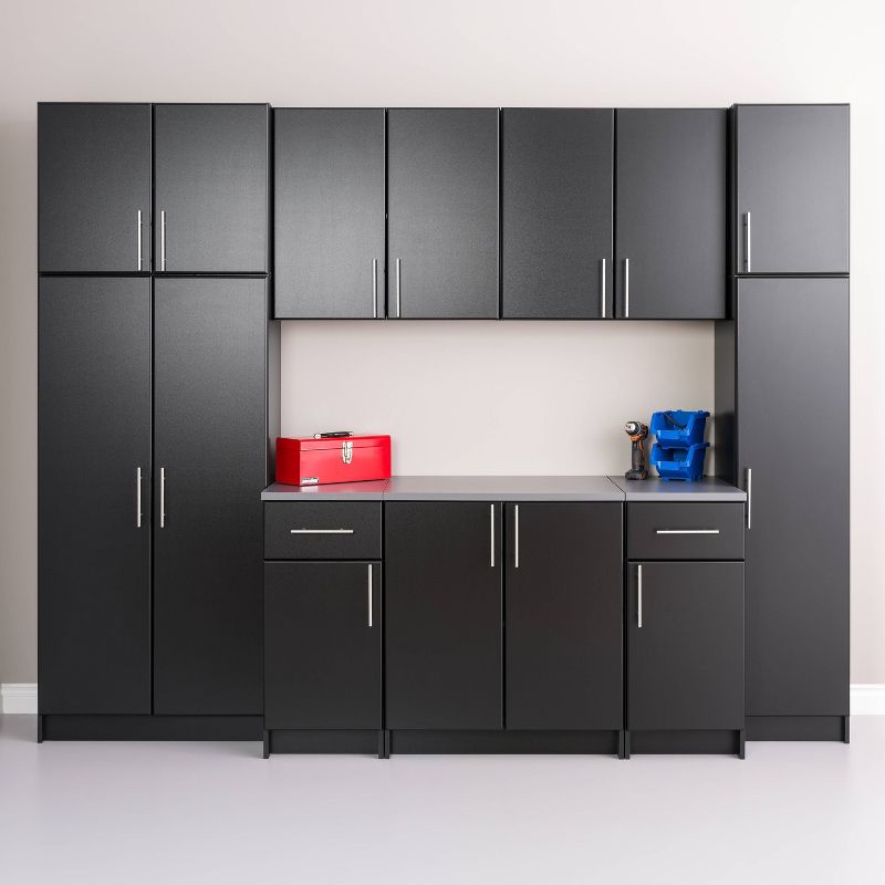 112" Elite with 9 Storage Cabinet Set Black - Prepac