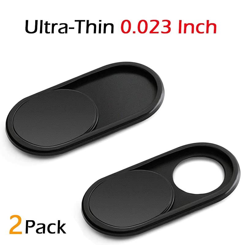 Webcam Cover Slide2Pack 0023 Inch UltraThin Metal Web Camera Cover for MacBook Pro iMac Laptop PC iPad Pro iPhone 876 Plus Protect Your Visual Prvacy Black
