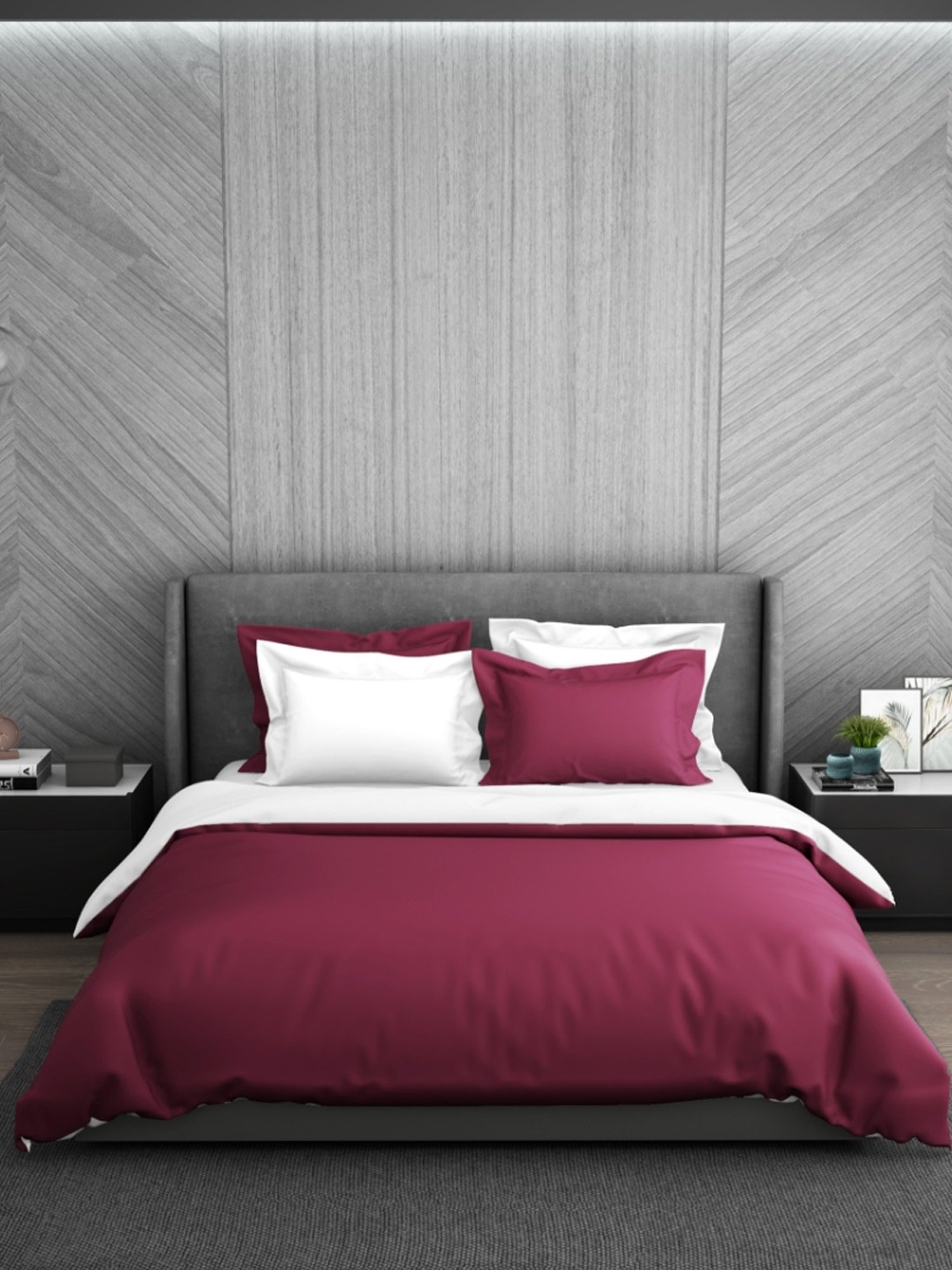 Spaces Solid Dark Violet Cotton Queen Duvet Cover