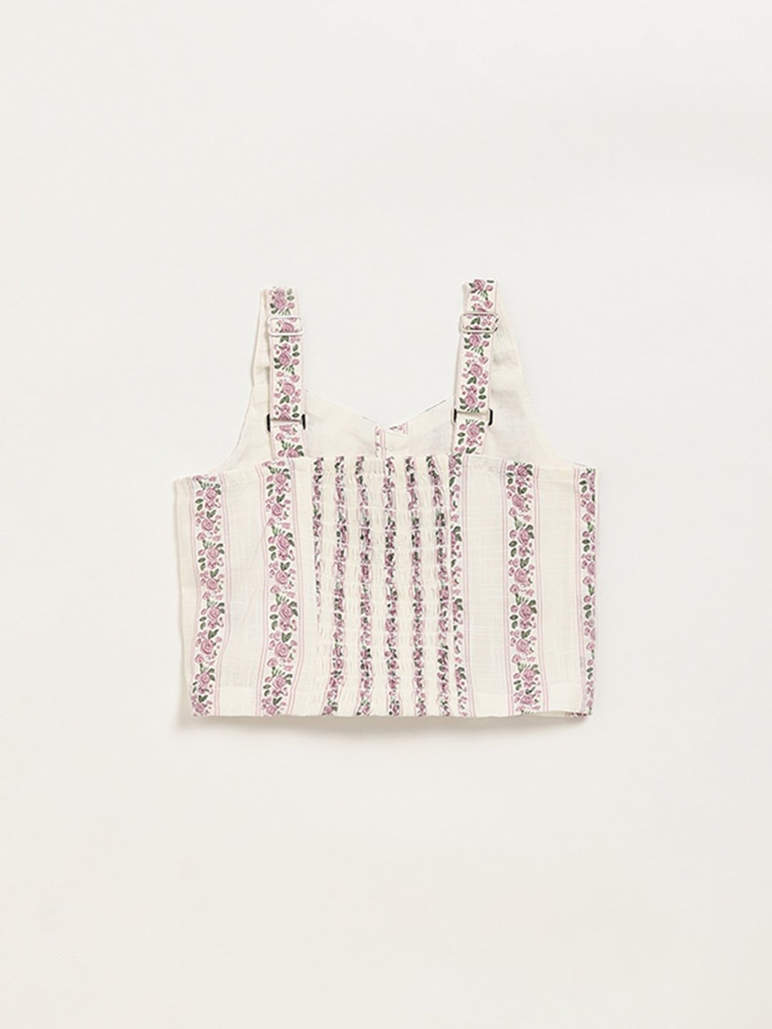 Utsa Kids by Westside Off-White Ditsy Floral Cotton Top