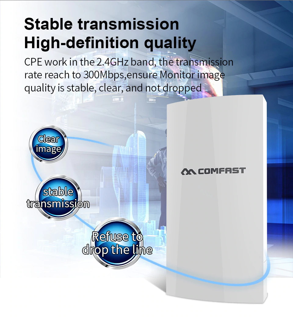 300Mbps 2.4G Outdoor CPE Router Wi-fi Access Point WDS Wireless Wifi Bridge Range Extender Wifi Repeater For IP Camera CF-E130N