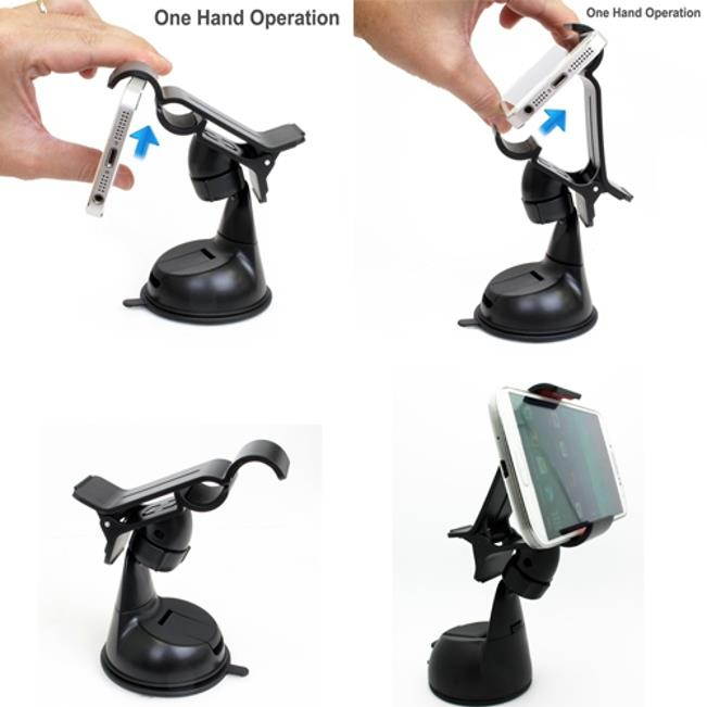 Easy One Hand Mount Car Holder Windshield Dash Clipper Cradle Stand Window Glass Swivel Dock K2E for Samsung Galaxy J3 J5 J7, Note 3 4 5 Edge Note8, S5 S6 Edge Edge+ S7 Edge S8 S8+, S9 S9+