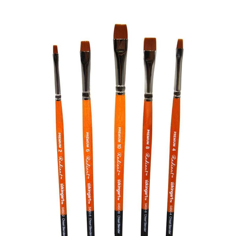 Kingart 5pc Radiant Chisel Blender Brush Set