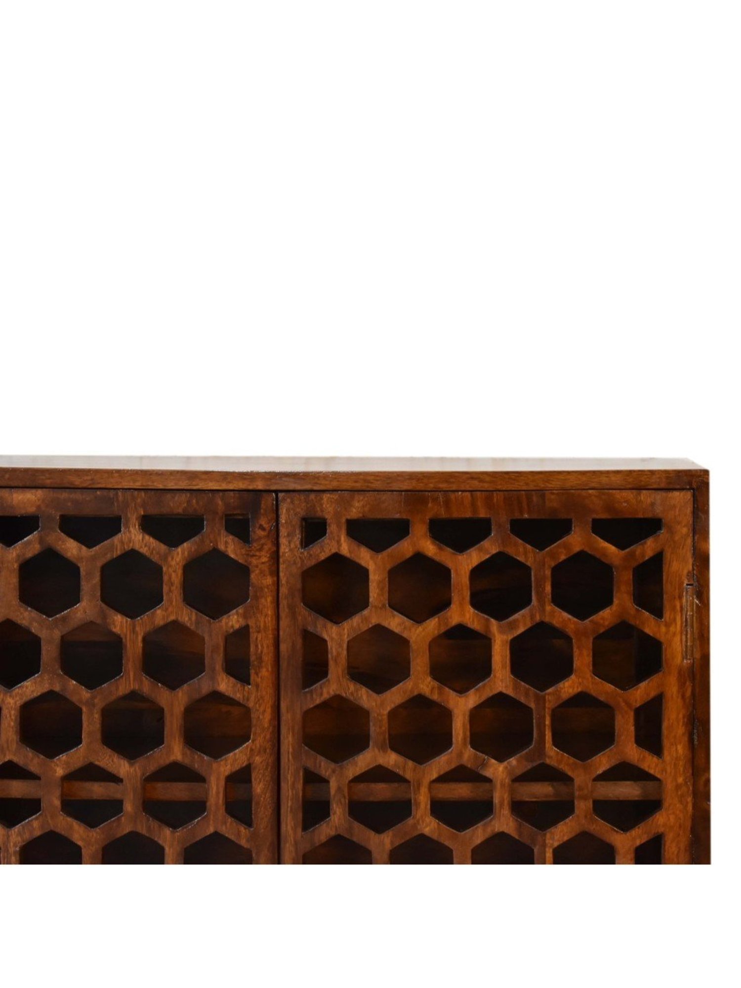 Artisan Furniture Chestnut Comb Brown Wood Cabinet