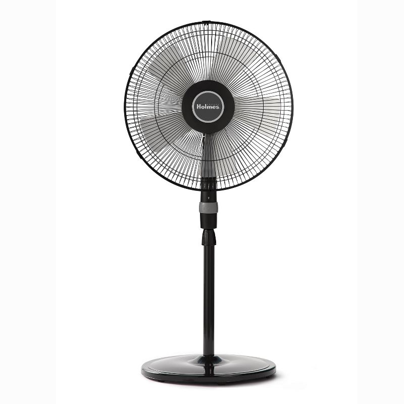 Holmes 16" Oscillating 5 Blade Stand Fan Black