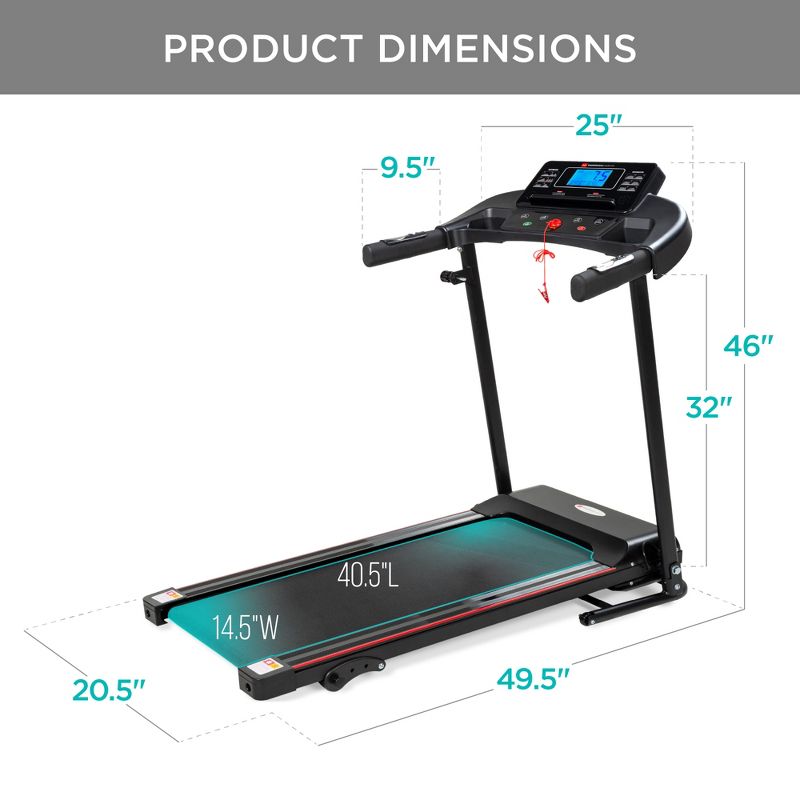 Best Choice Products Folding Treadmill with Manual Incline Fitness Workout Exercise Running Machine w/ Speakers - Black
