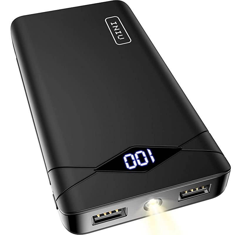 Power Bank LED Display 10000mAh Portable Charger Dual 3A HighSpeed 2 USB Ports with Flashlight Battery Pack Compatible with iPhone XS X 8 Samsung Galaxy S10 S9 Note 10 Google Oneplus iPad etc