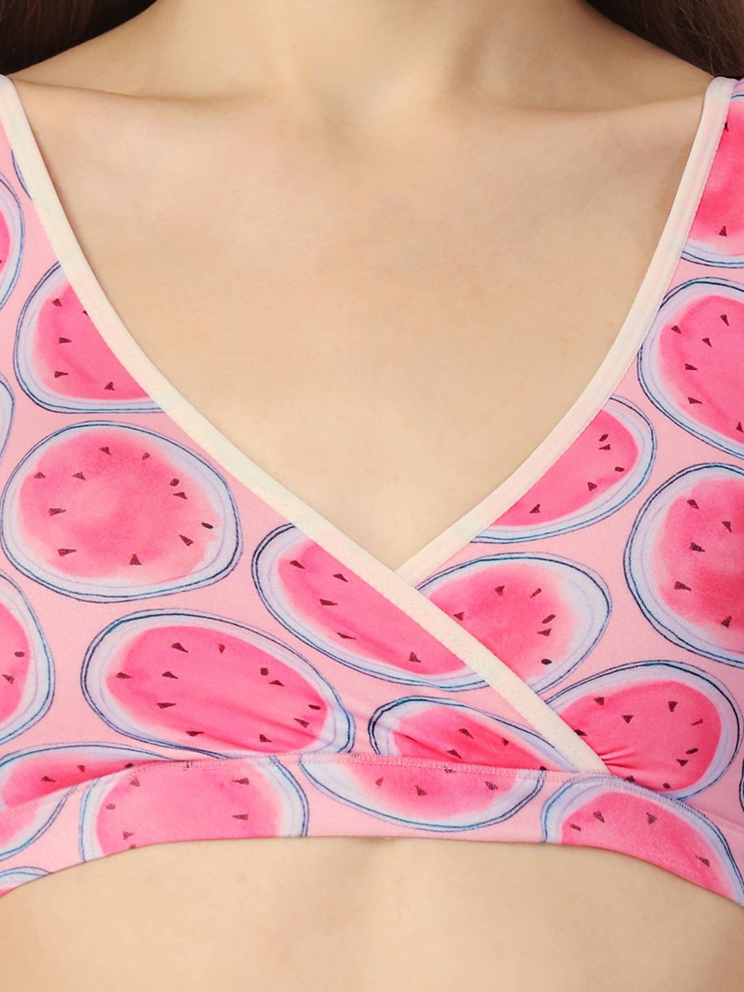 Soie Pink Printed Non-Padded Non-Wired Bra & Panty Set