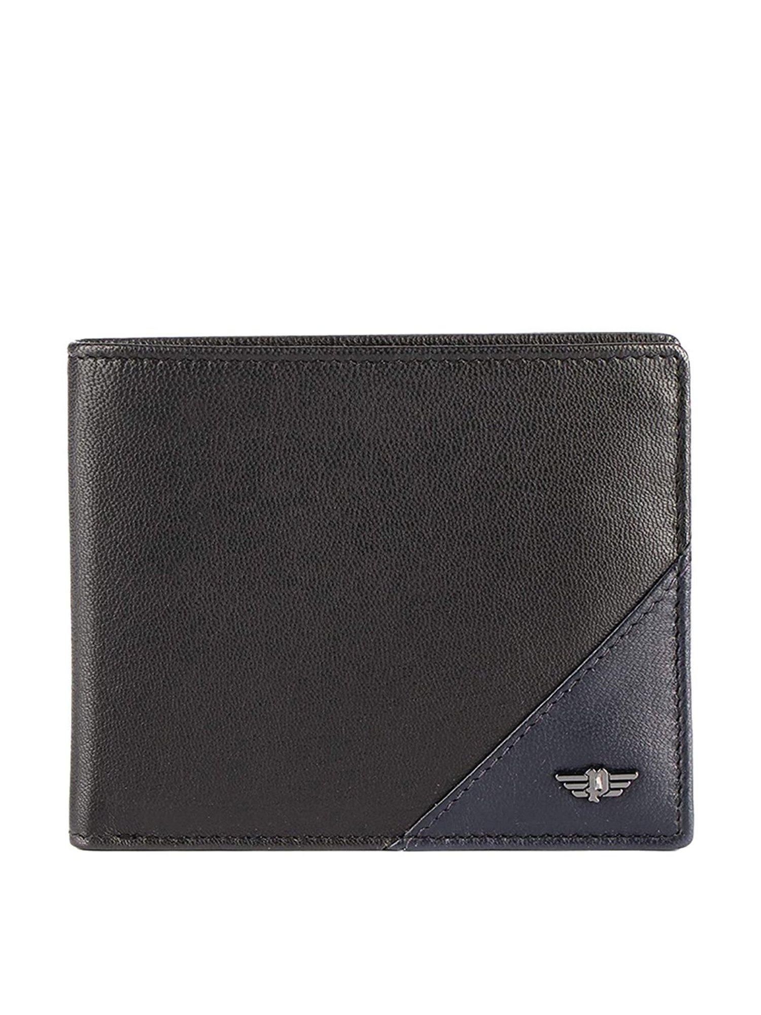 Police Black Leather Bi-Fold Wallet for Men