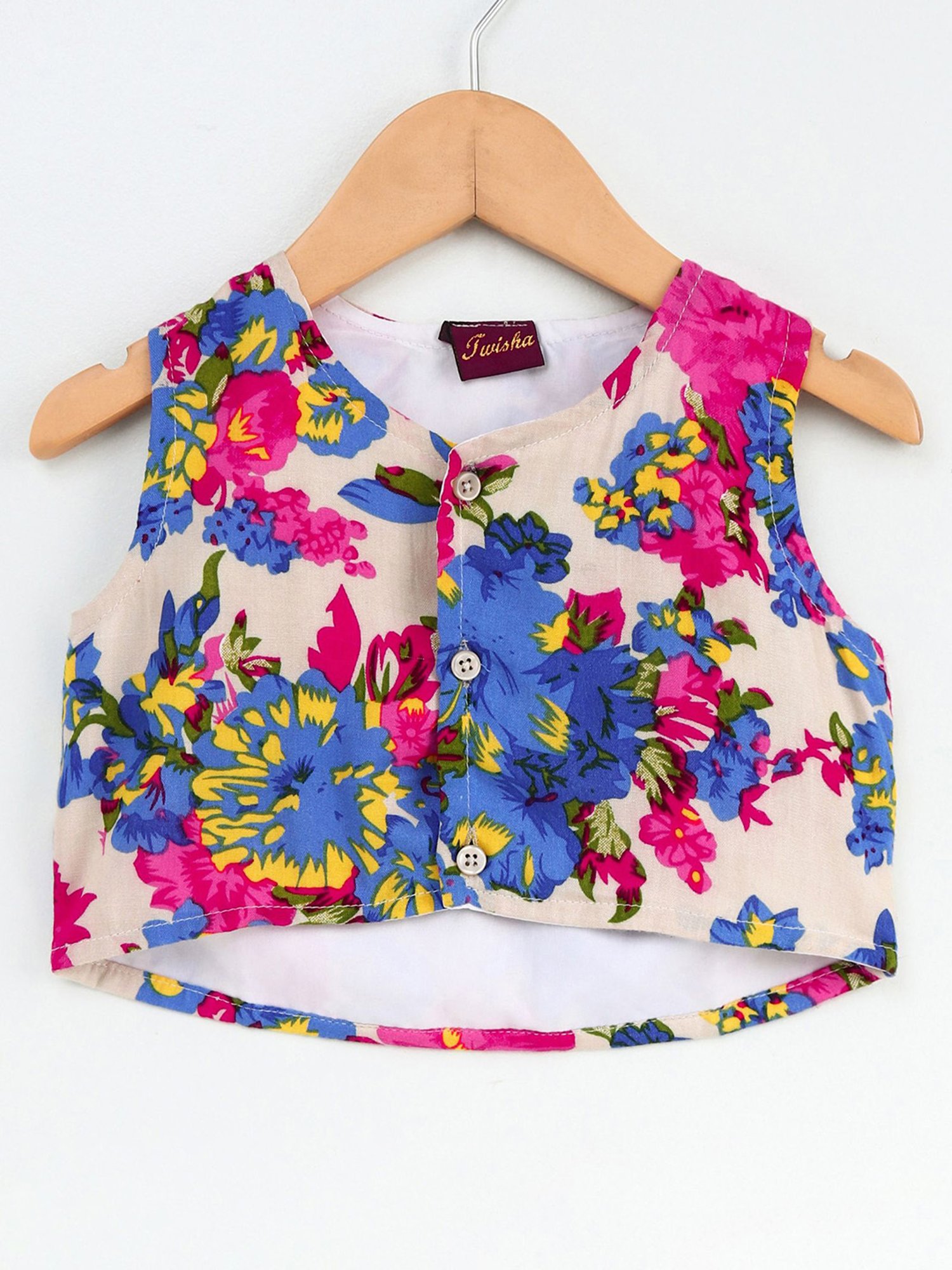 TWISHA Kids Yellow & Off White Floral Print Full Sleeves Kurta , Pyjamas with Jacket