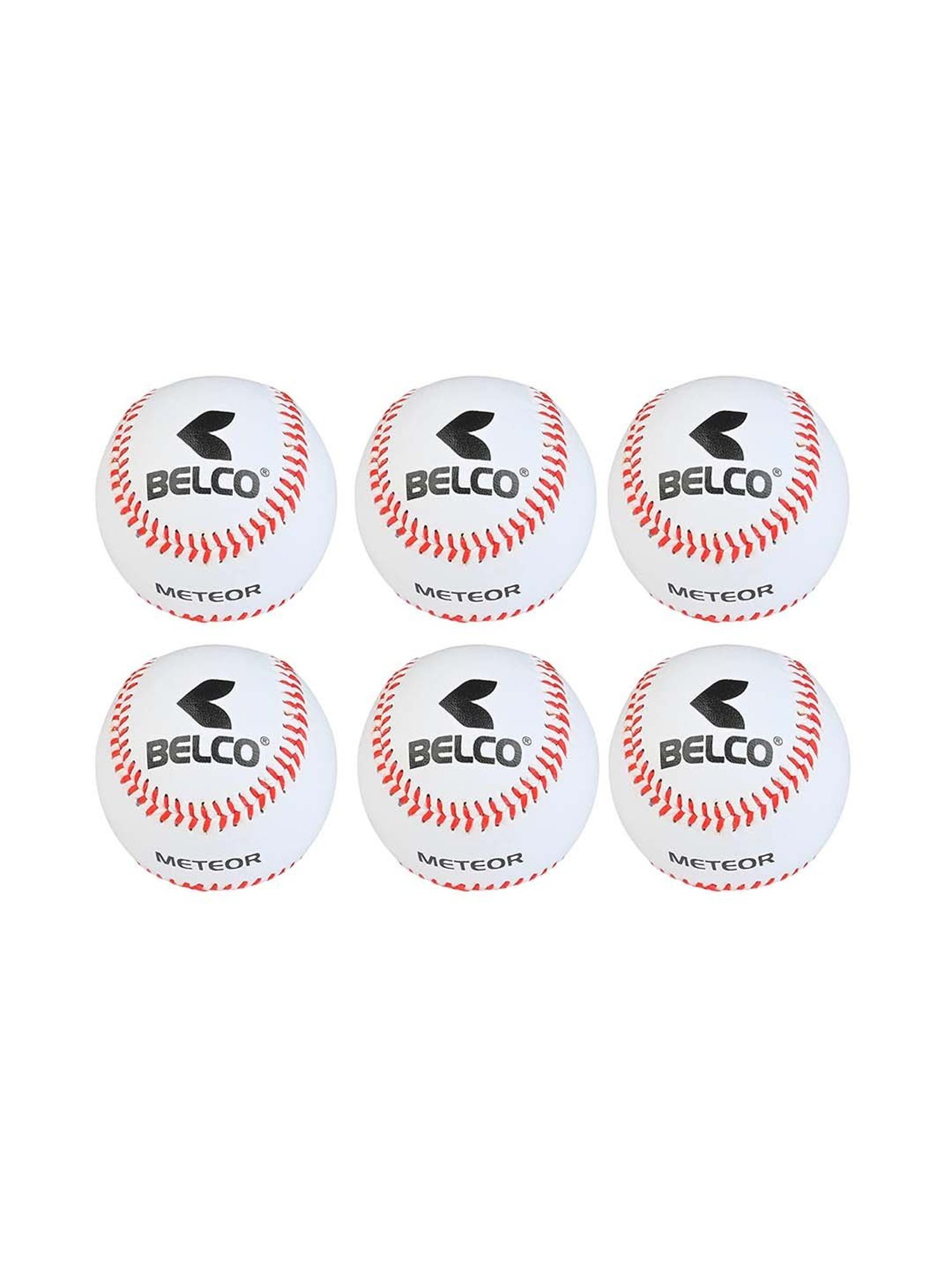 Belco White PVC Competition Grade Baseball (Pack of 6)