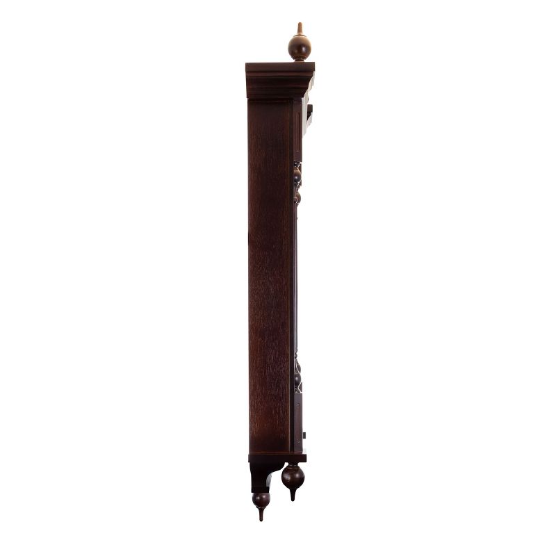 Bedford Clock Collection Grand 31 Inch Chiming Pendulum Wall Clock in Antique Mahogany Cherry Finish