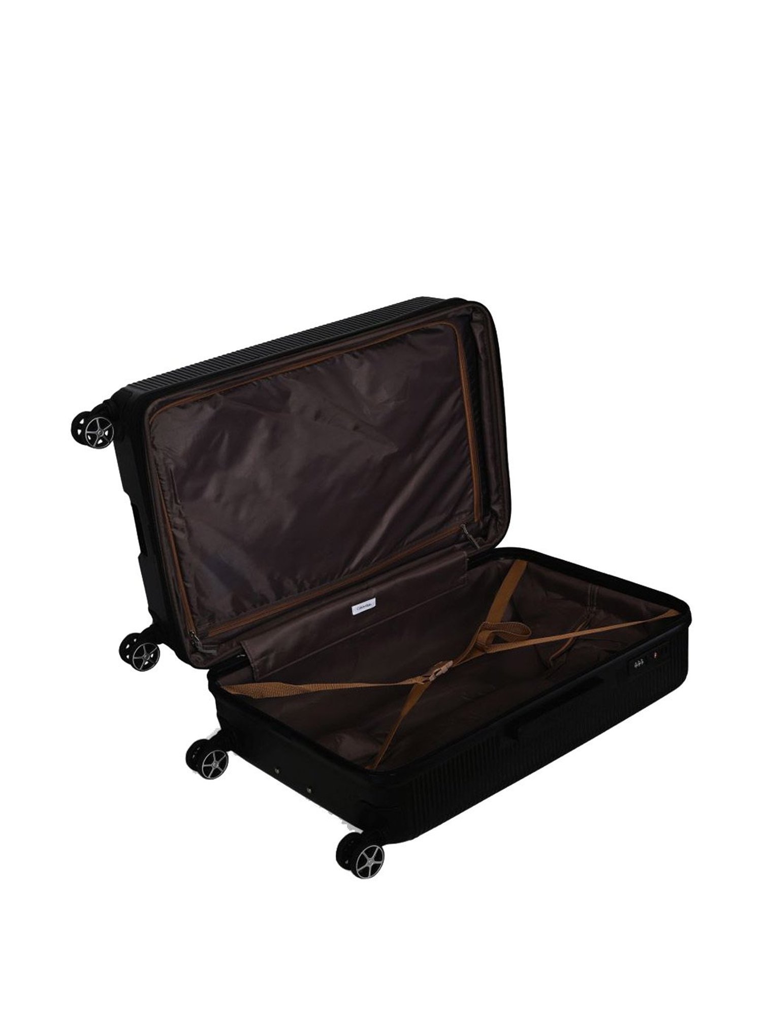 Calvin Klein Avenue Black Textured Hard Cabin Trolley Bag - 78 cm