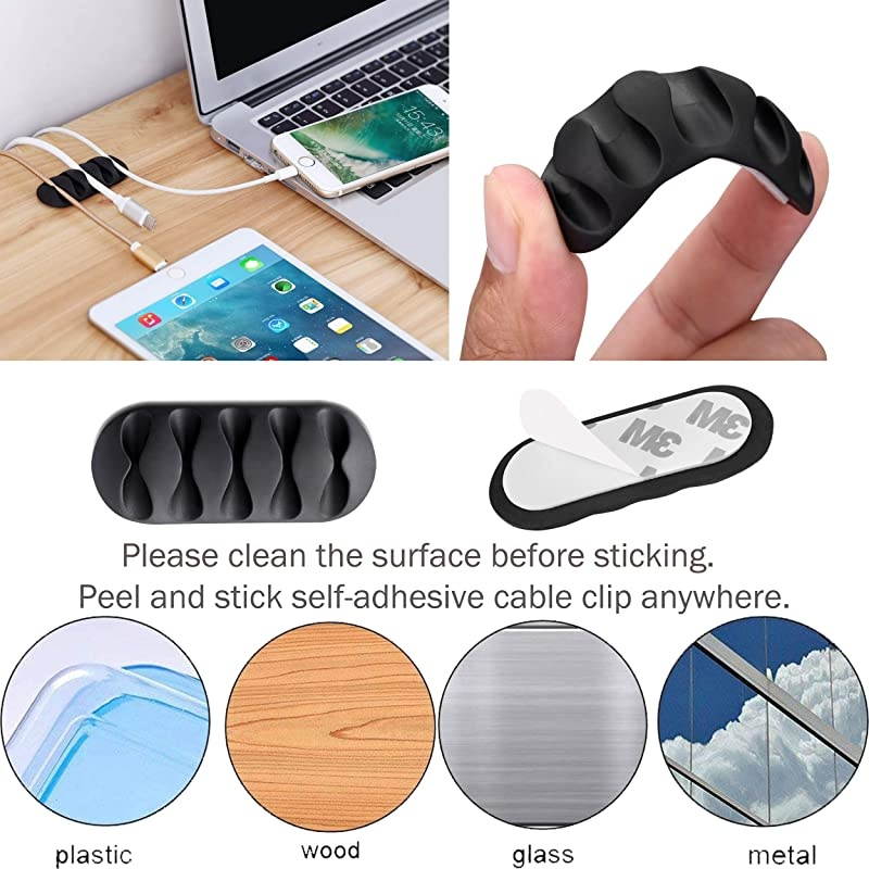 Sets Cable Management Box Organizer 6 Reusable Wire Ties 2 Cable Clips 2 Baby Safety Locks Power Strips Hider Cord Storage Home Office Electric Wires amp Surge Protector Cover Black