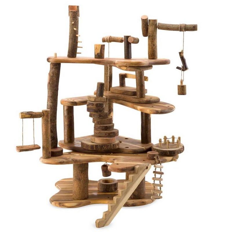 HearthSong Tree Blocks 34-Piece Tree Fort Kit, Includes Platforms, Staircase, Bridges, and More