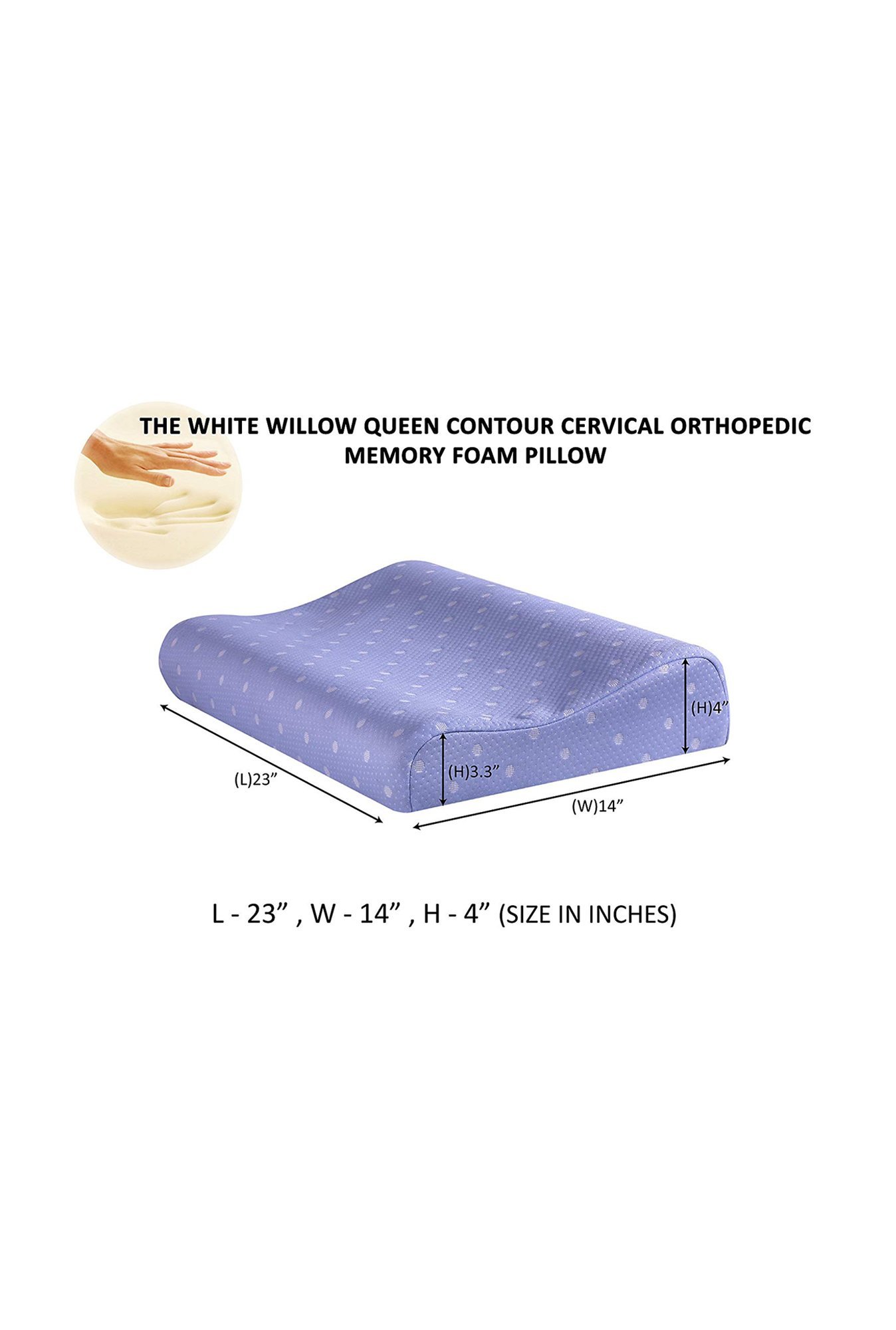 The White Willow Blue Woven Foam Contour Pillow - Set of 1