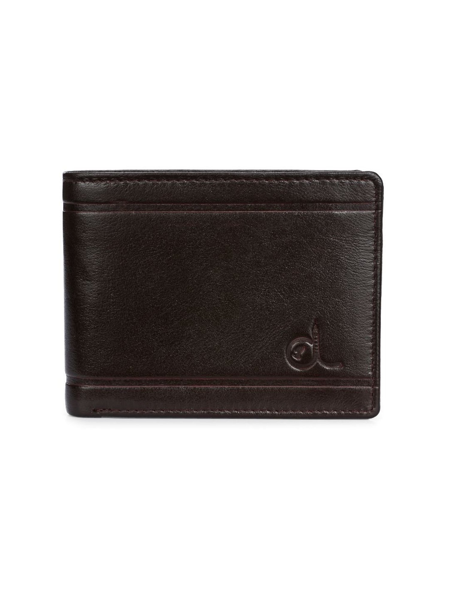 Clog London Brown Leather Small Bi-Fold Wallet for Men