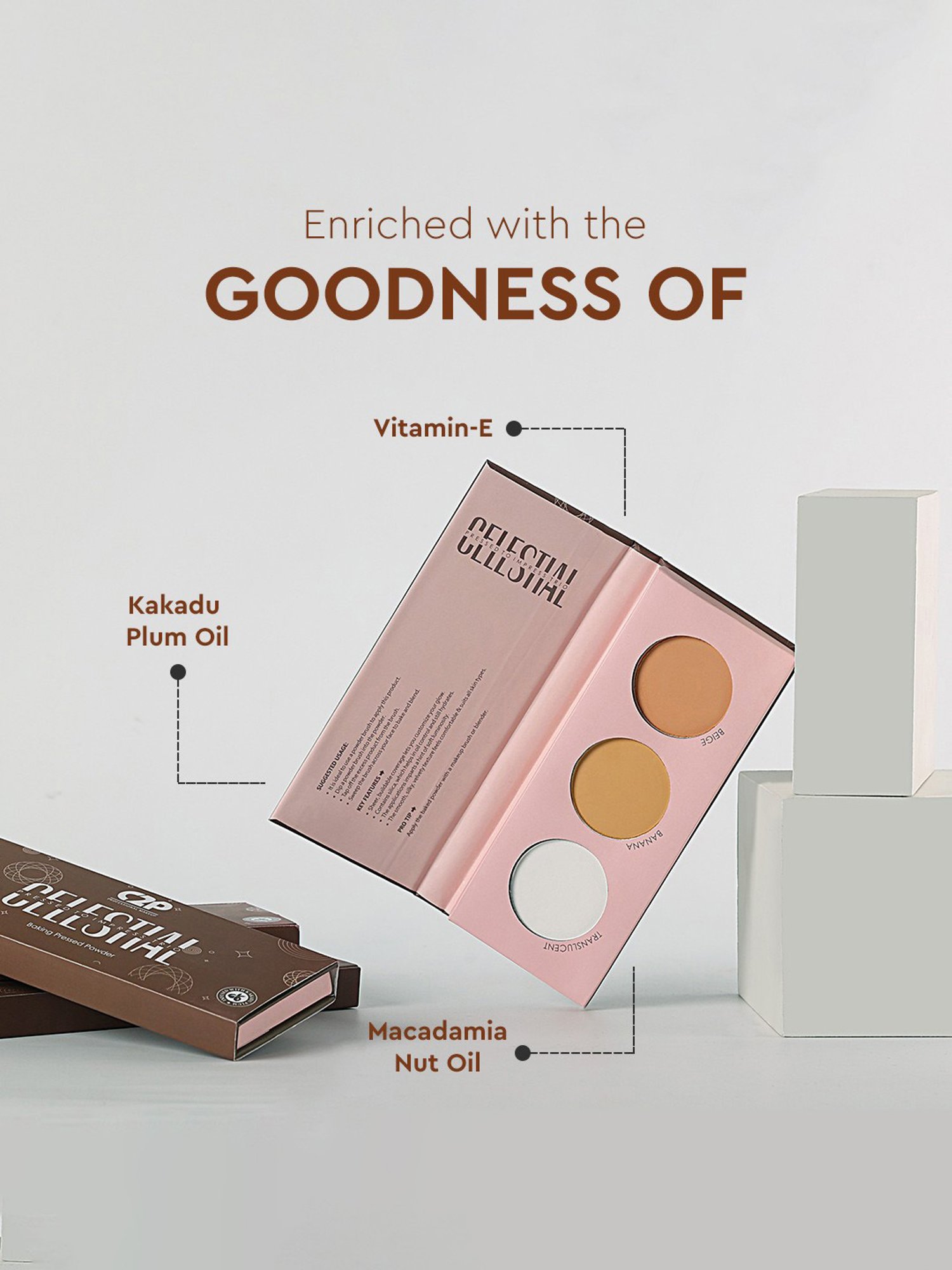 C2P PROFESSIONAL MAKEUP Celestial Pressed to Impress Trio Face Palette - 12 gm