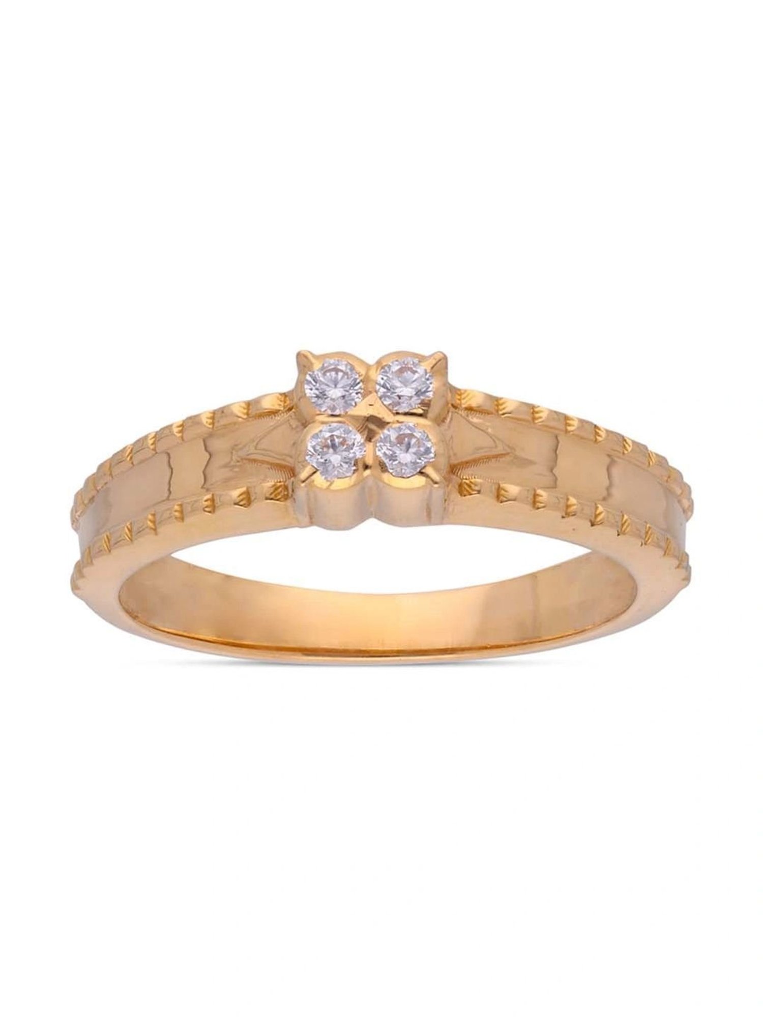 CKC Timeless Elegance: Traditional Close-Set Gold Ring with Zircon