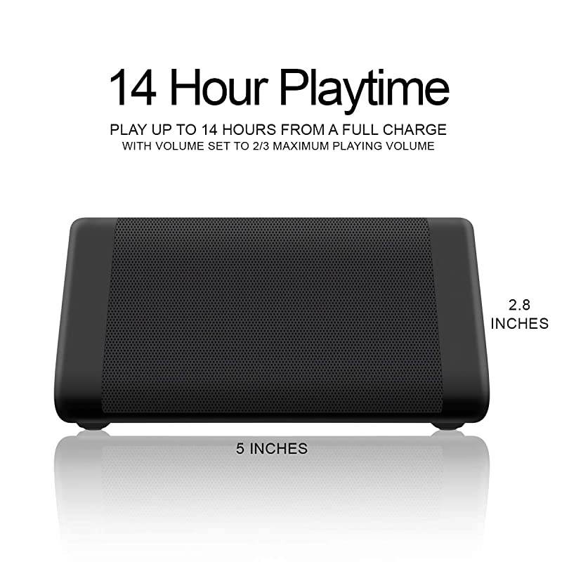 Angle 3 3rd Gen Bluetooth Portable Speaker Louder Volume Crystal Clear Stereo Sound Rich Bass 100 Ft Wireless Range Microphone IPX5 Bluetooth Speakers by Cambridge Sound Works Black