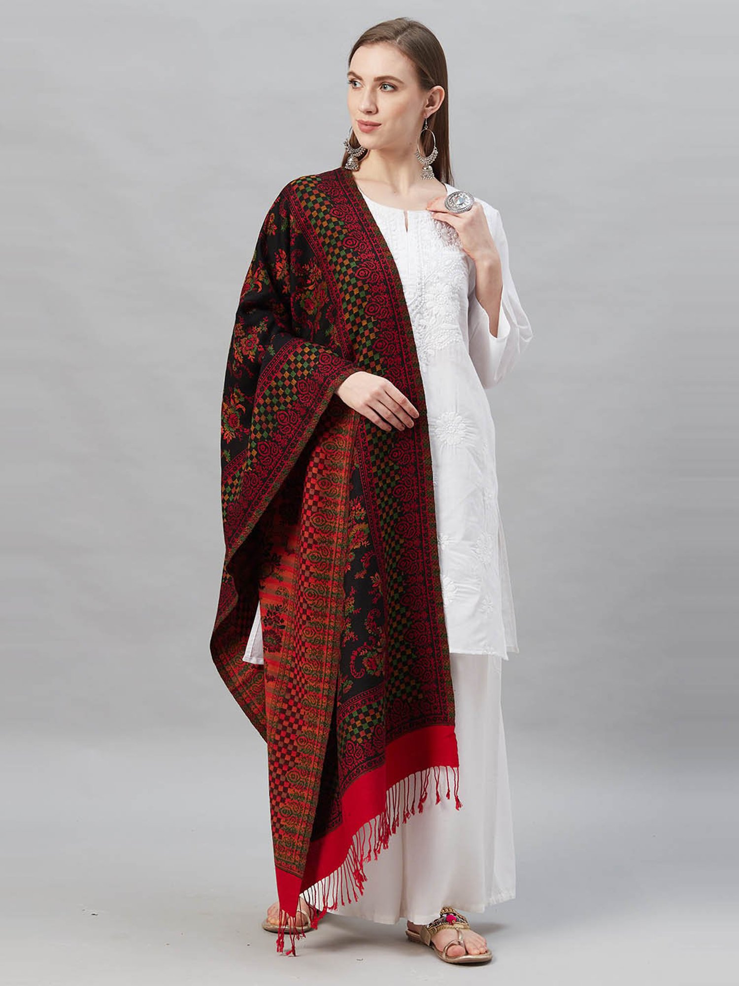 Indo Era Black Dupatta
