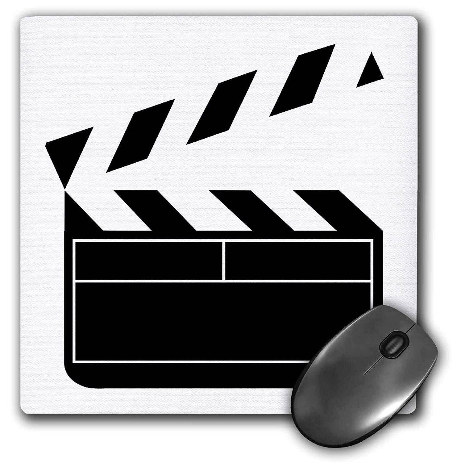 3dRose LLC 8 x 8 x 0.25 Inches Mouse Pad, Movie Clapboard (mp_43830_1)