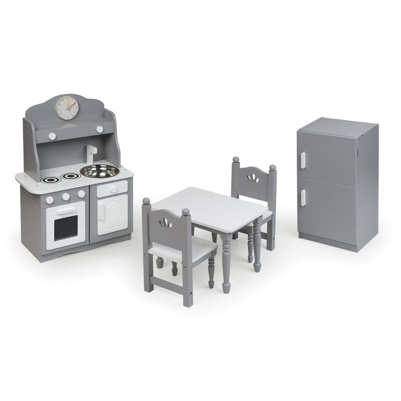 Kitchen Furniture Set for 18" Dolls - Gray/White