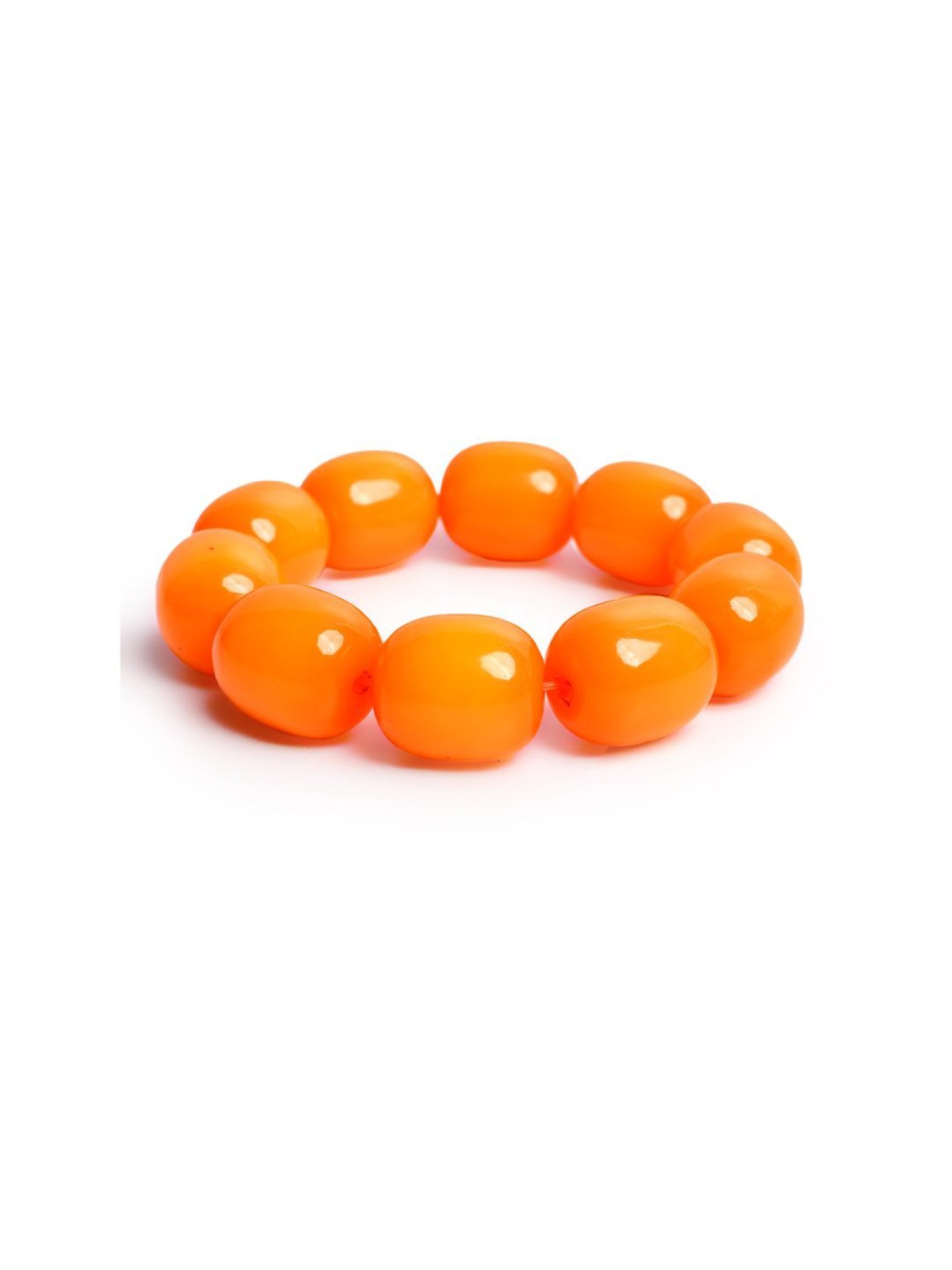 IMLI STREET Orange Artificial Stone Stretchable Bracelet for Women