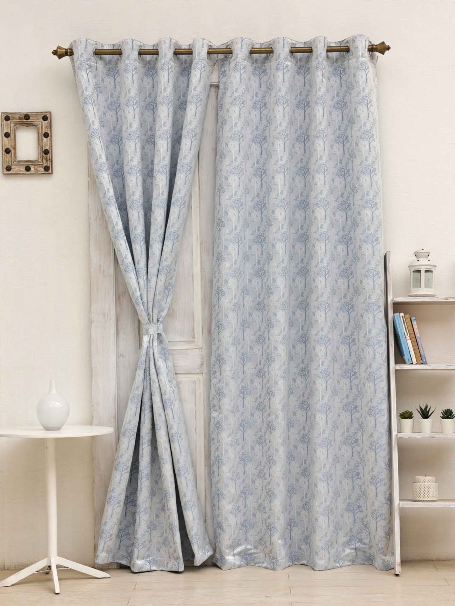 Ariana Eden Powder Blue Polyester 5ft Window Eyelet Curtain