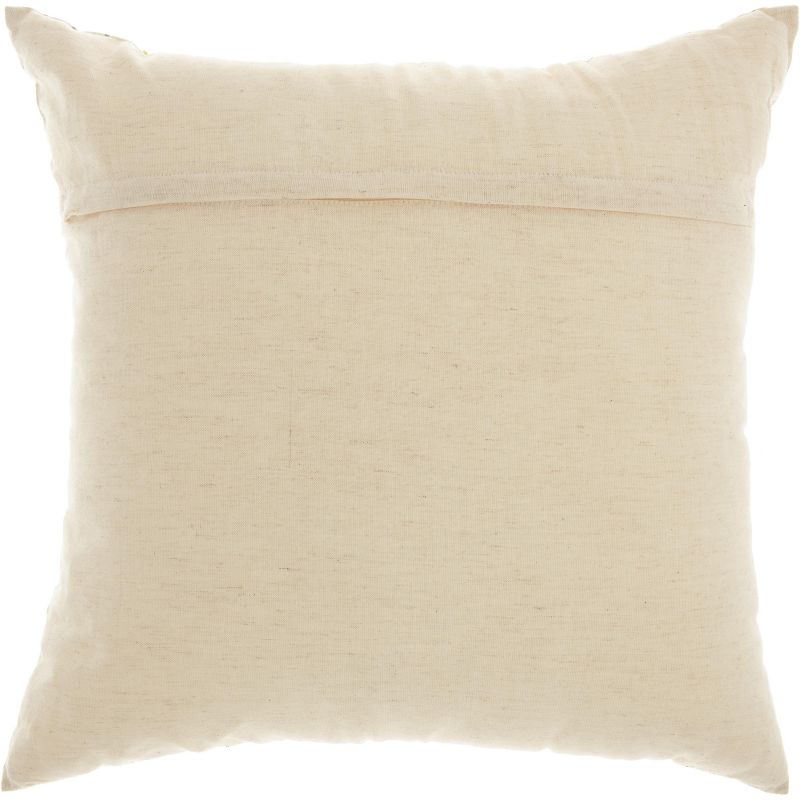 Mina Victory Trendy, Hip, & New Age Embroidered Dots Natural Throw Pillow - 18" x 18"