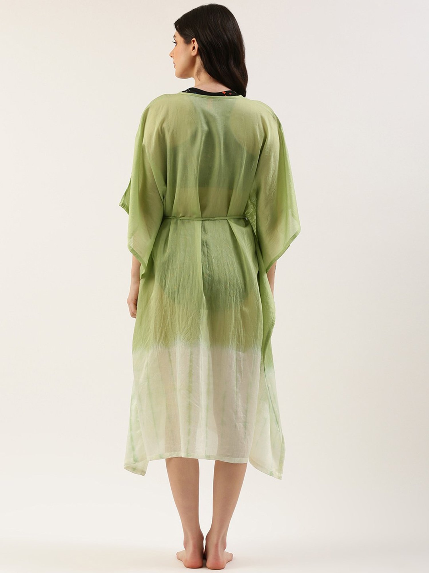 Clt.s Green Polyester Tie - Dye Cover Up