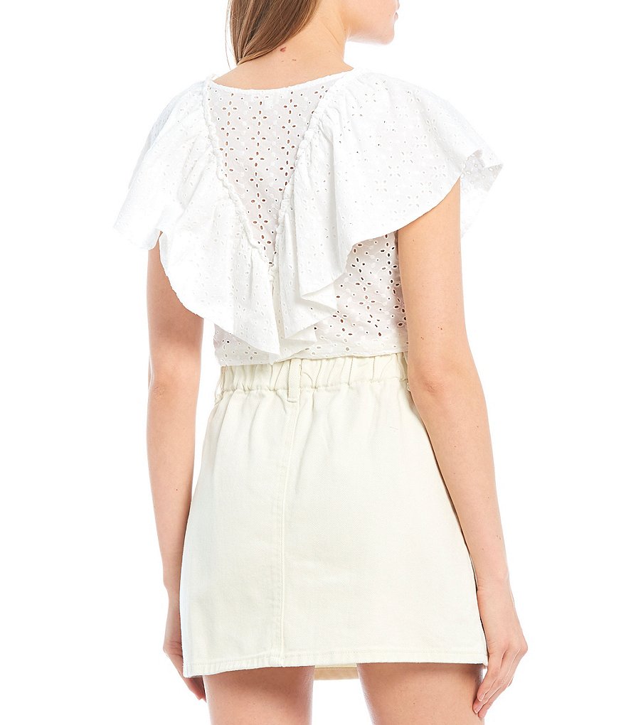 Love & Piece Sleeveless Tie-Die Peplum Hanky Hem Top