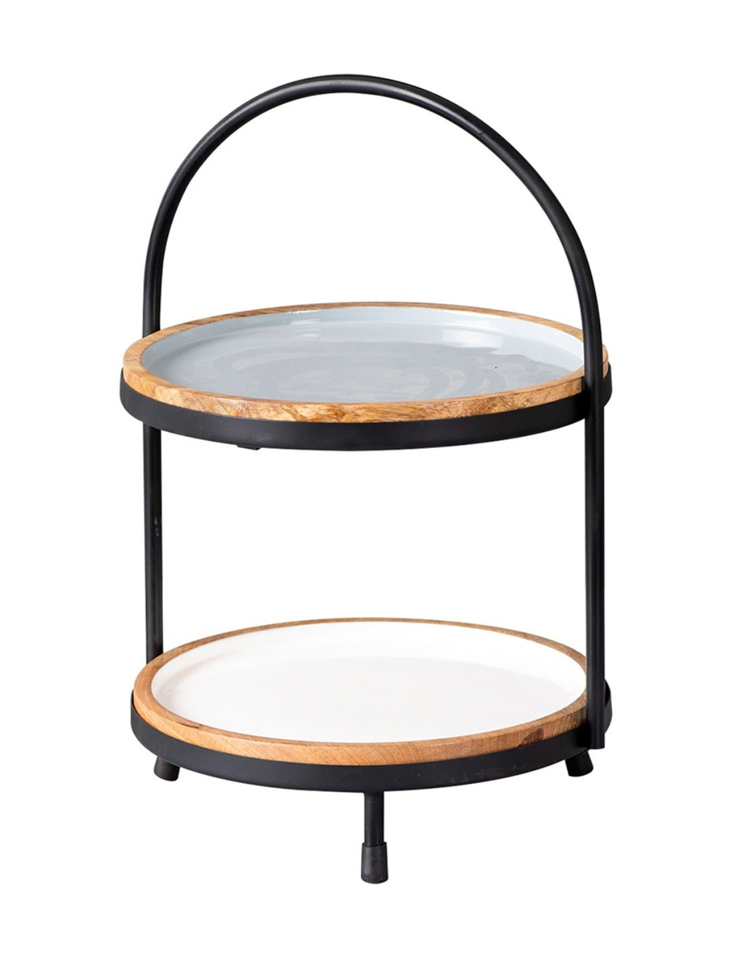 Nestroots Two Tier Cake Stand Round Serving Platter Table Buffet Organizer for Kitchen Restaurant