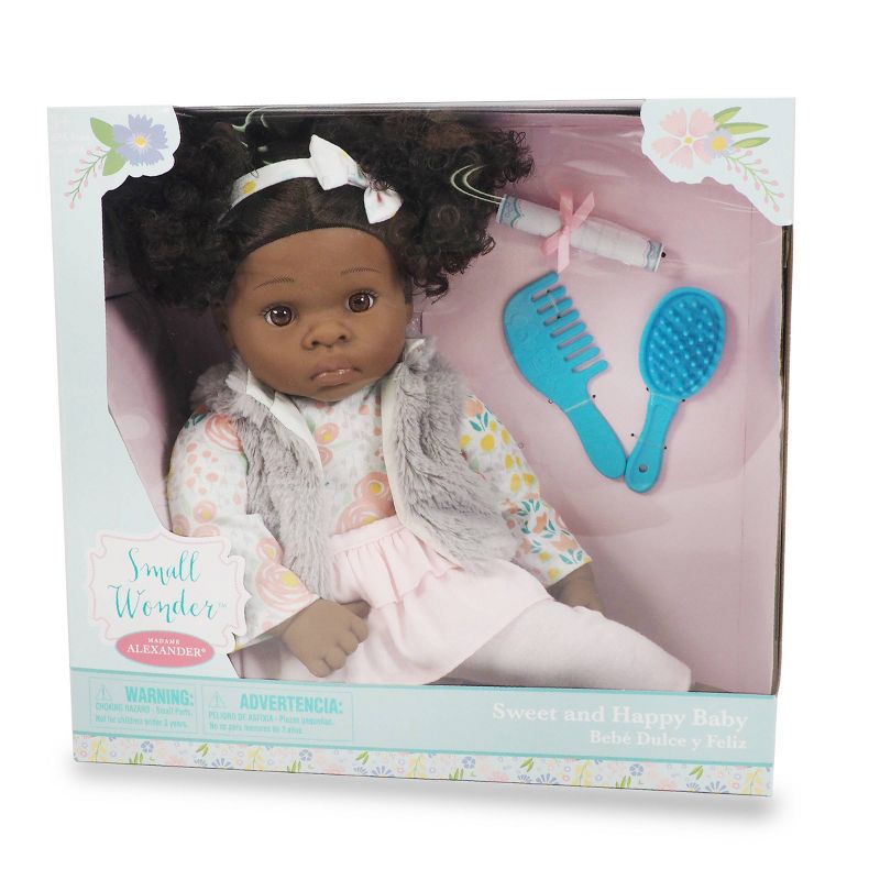 Madame Alexander 18" Small Wonders Sweet & Happy Baby Beauty Time- Gray Vest