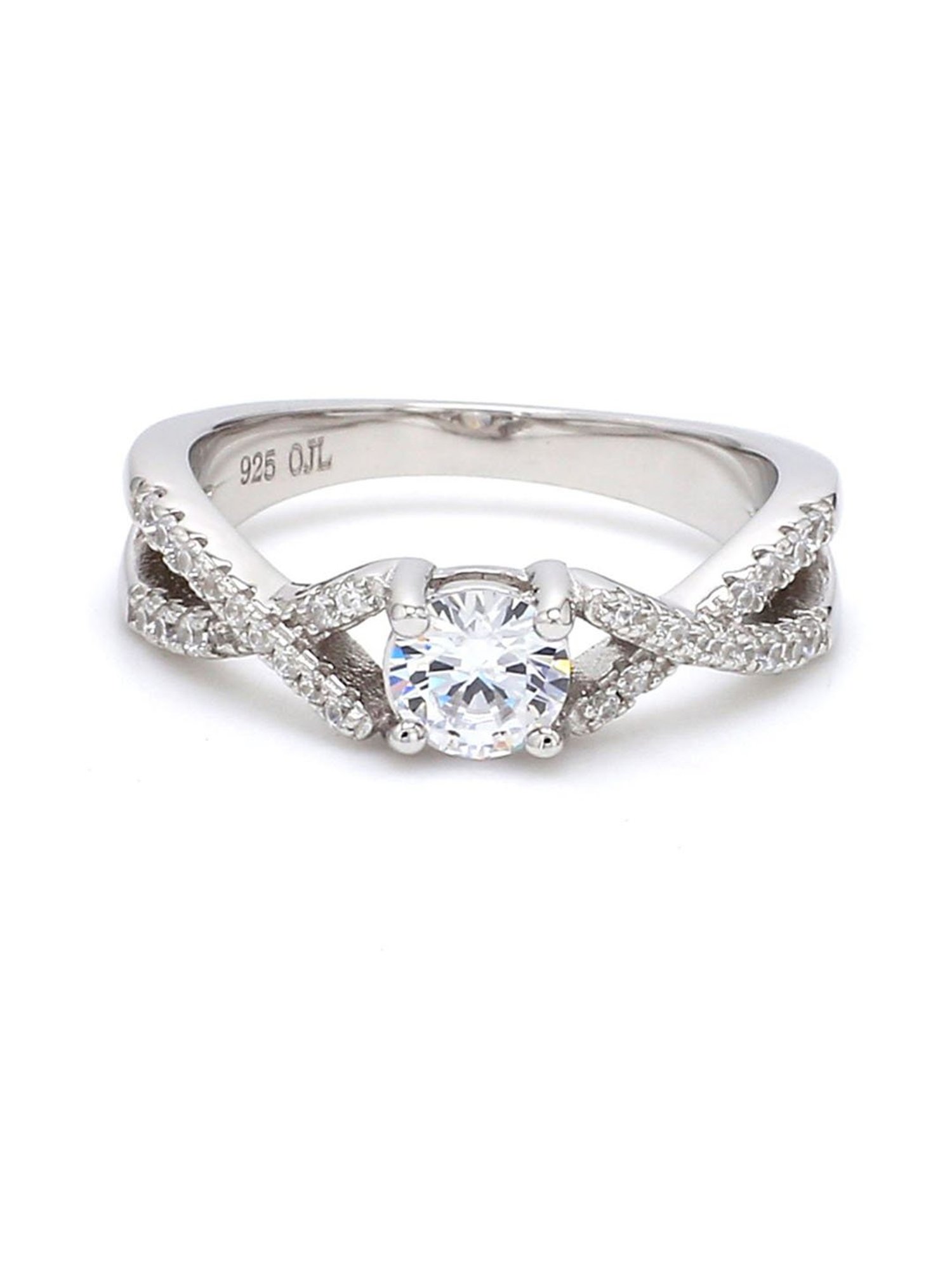 925 Silver 1 Carat AAA Grade American Diamond Solitaire Promise Ring for Women & Girls